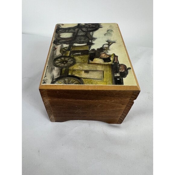 VTG Hummel Wood Music Box Edelweiss Swiss Movement The Mail is Here - Picture 3 of 9